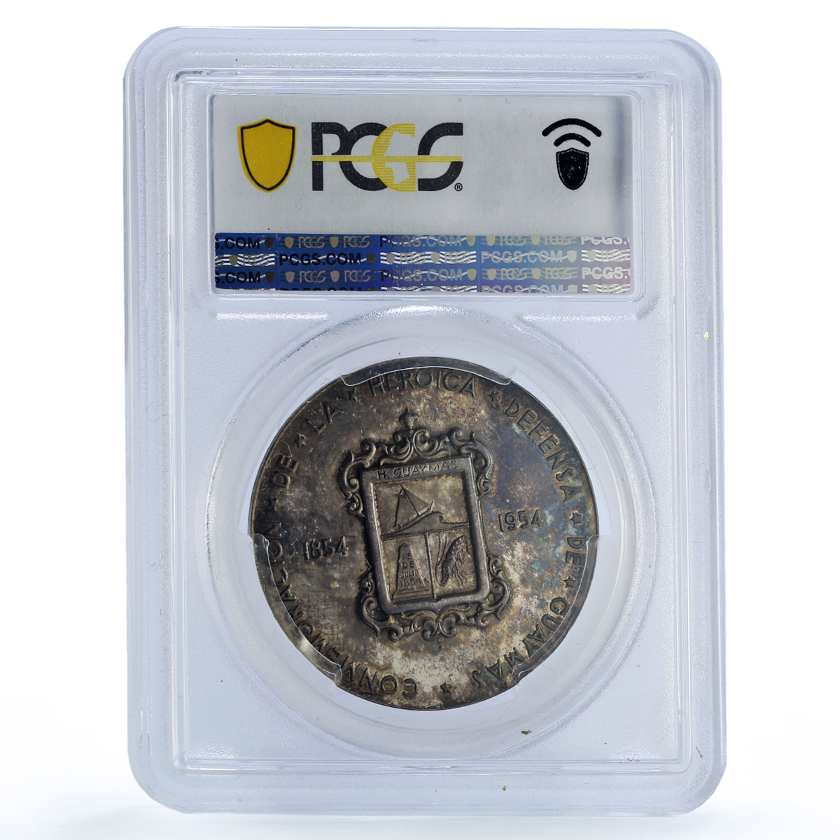 Mexico Defense of Guaymas Ship General Yanez Relief SP63 PCGS silver medal 1954