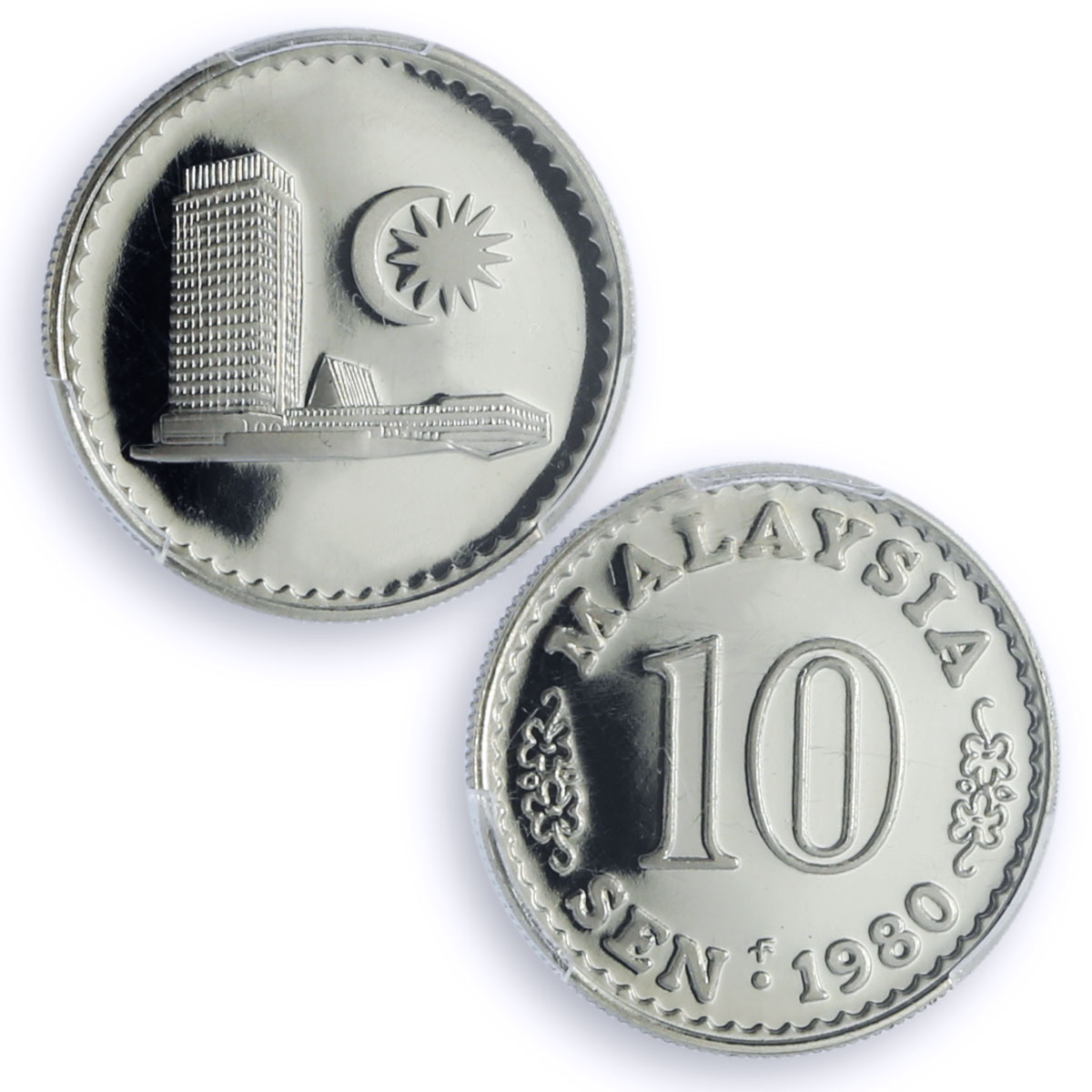 Malaysia 10 sen Republic Coinage Parliament House PR70 PCGS CuNi coin 1980