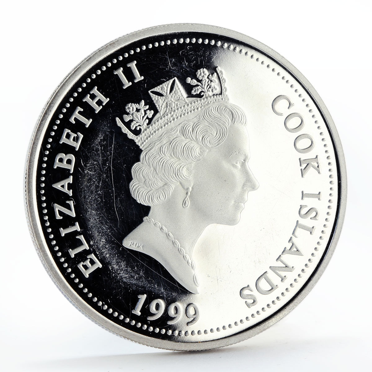 Cook Islands 2 dollars Cat Garfield color proof silver coin 1999 | Coinsberg