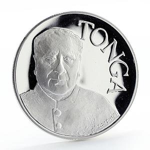 Tonga 1 paanga 50th Anniversary Food Organization FAO Tupou IV silver coin 1995
