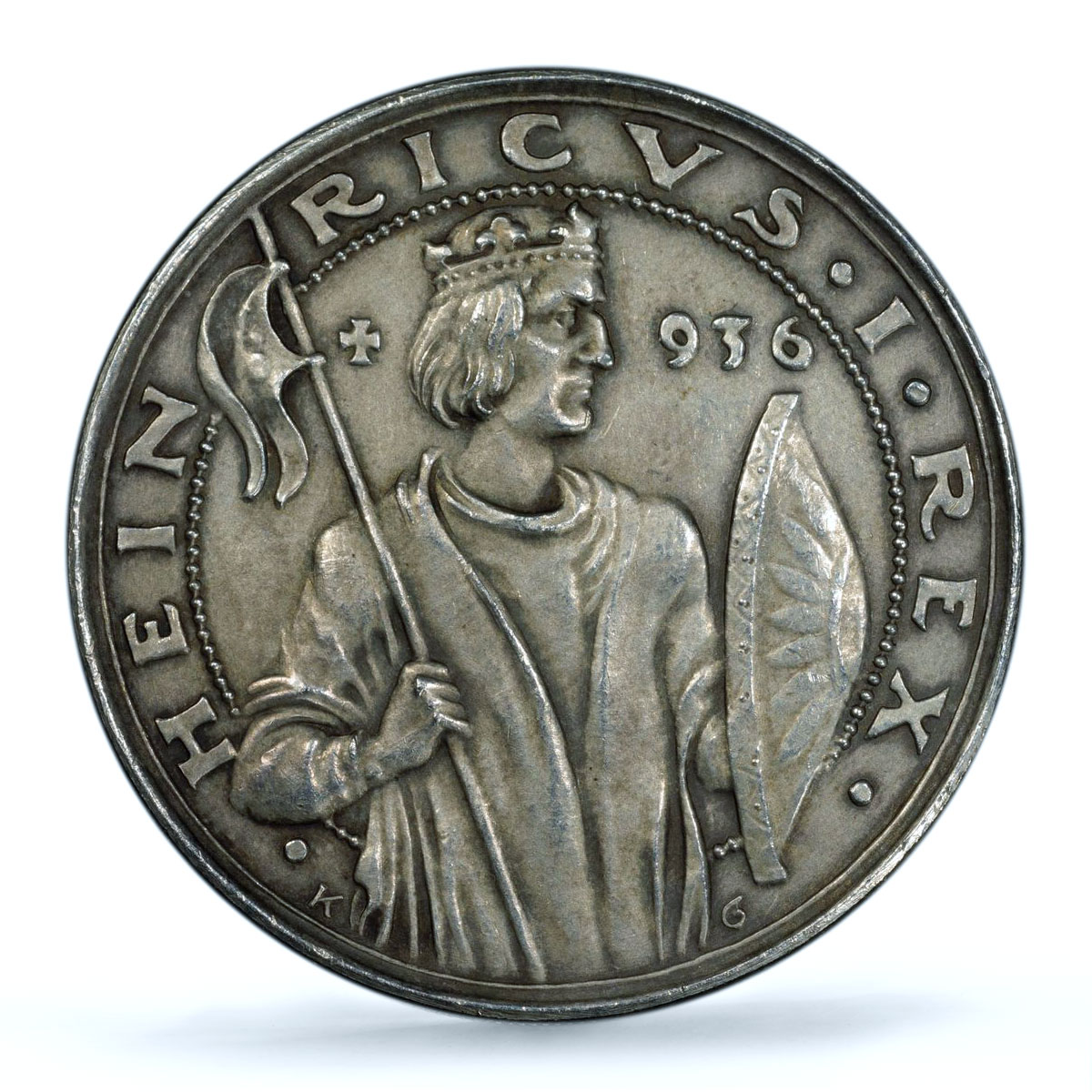 Germany Third Reich King Henry Hein I Death History SP64 PCGS silver medal 1936