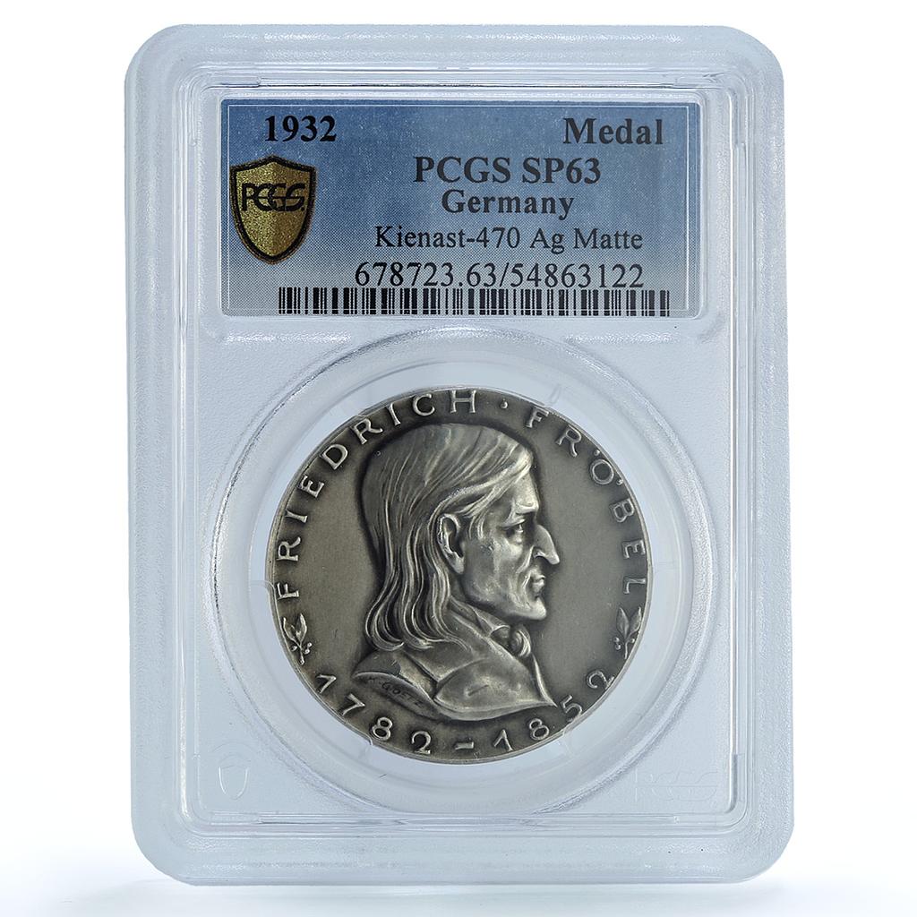 Germany Weimar Friedrich Froebel Kienast-470 Goetz SP 63 PCGS silver medal 1932