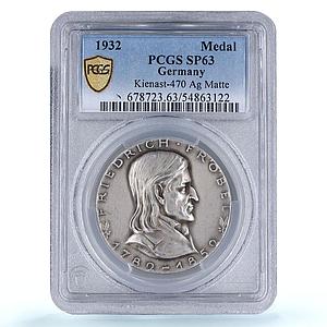 Germany Weimar Friedrich Froebel 150th Anniversary SP63 PCGS silver medal 1932