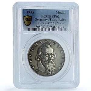 Germany Third Reich Johannes Brahms Kienast-487 Goetz SP 62 PCGS Ag medal 1933