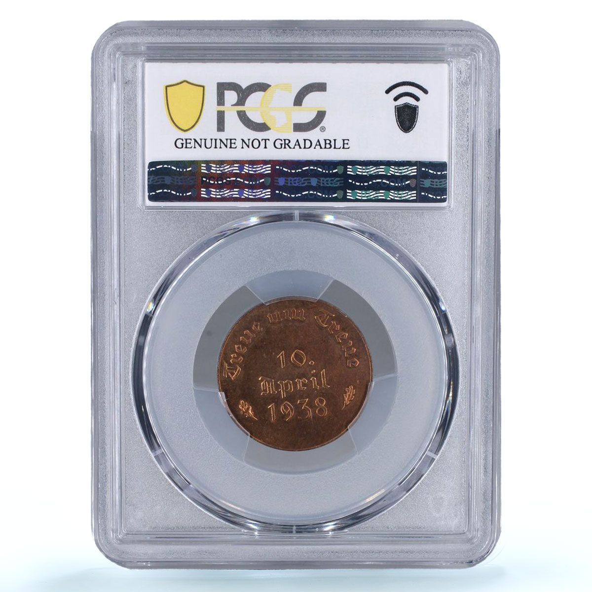 Germany Third Reich Hitler Anschluss Austria 10 April UNC PCGS copper medal 1938