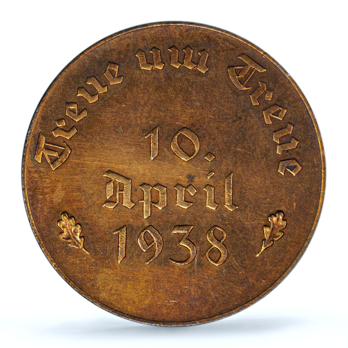 Germany Third Reich Hitler Anschluss Austria 10 April UNC PCGS copper medal 1938
