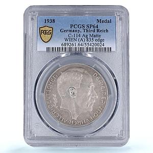 Germany Third Reich Arisen Empire Hitler Politics SP64 PCGS silver medal 1938
