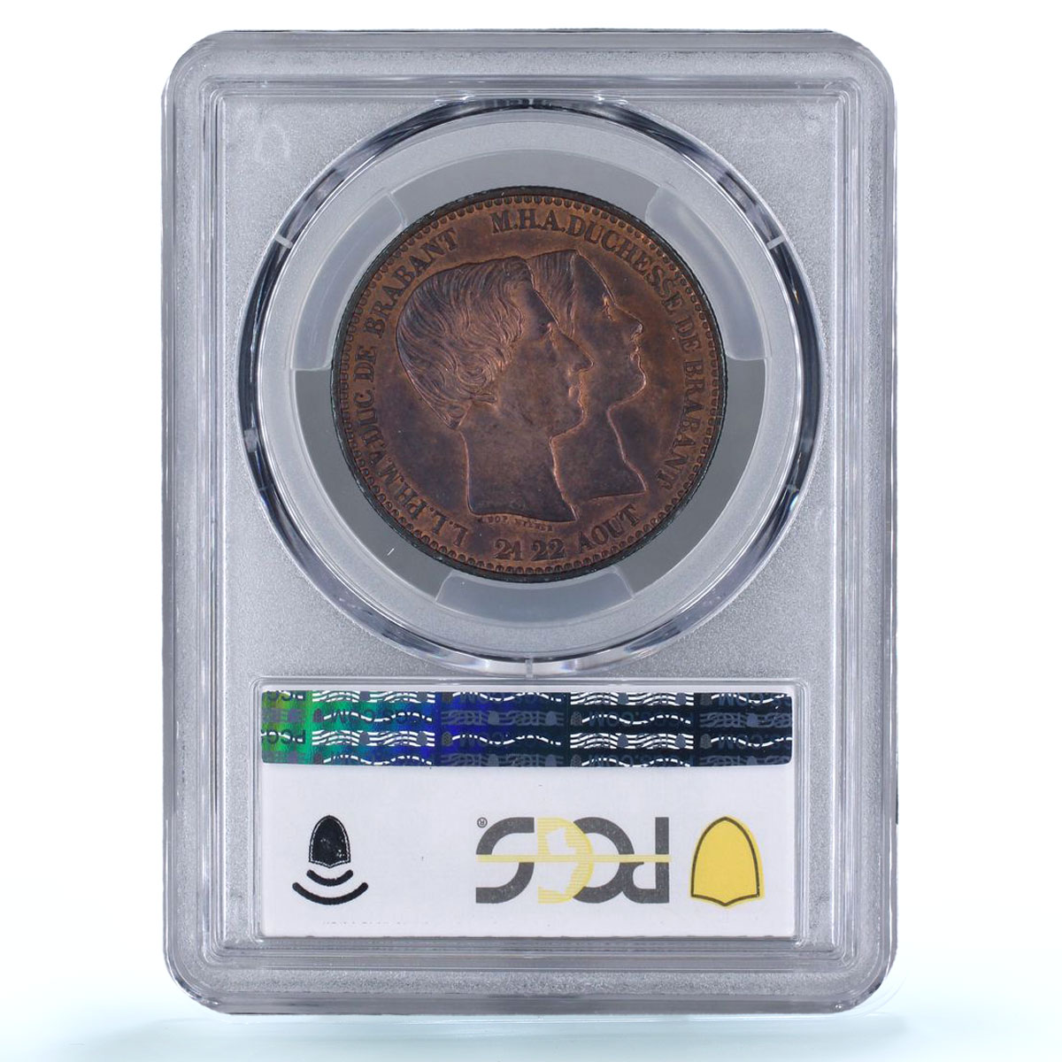 Belgium 10 centimes Leopold I Henriette Marriage MS63 PCGS copper coin 1853