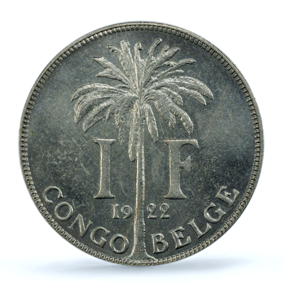 Belgian Congo 1 franc King Albert I French Text KM-20 MS65 PCGS CuNi coin 1922