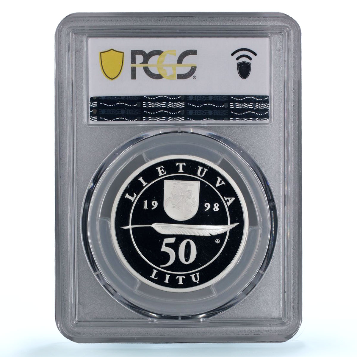 Lithuania 50 litu Mickiewicz Mitskevich Literature PR70 PCGS silver coin 1998
