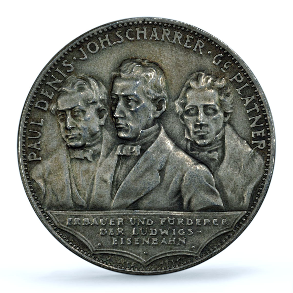 Germany Third Reich Railway Nuremberg Furth Train SP63 PCGS silver medal 1935