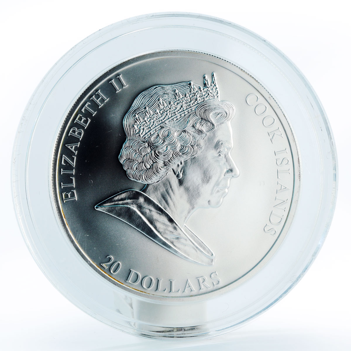 Cook Islands 20 $ Michelangelo Buonarroti Creation of Adam silver coin 2008