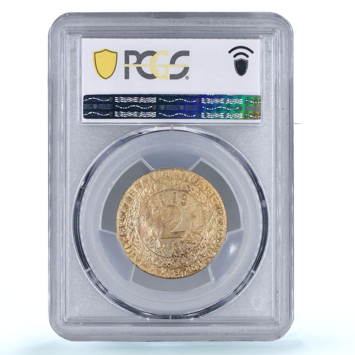 Belgium Ghent 2 franken German Occupation Coinage KM-Tn5 MS65 PCGS coin 1918