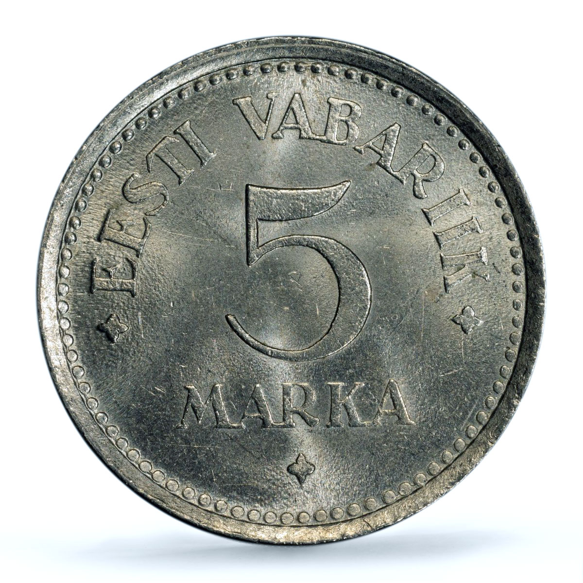 Estonia 5 marka Republic Coinage Three Lions KM-3 MS64 PCGS CuNi coin 1922