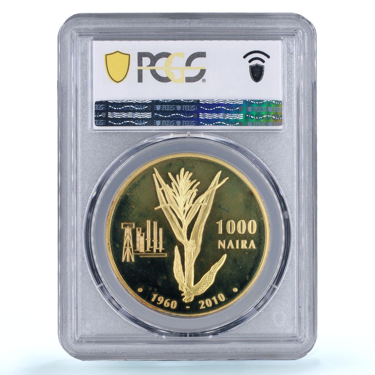 Nigeria 1000 naira Independence Anniversary History PR68 PCGS silver coin 2010