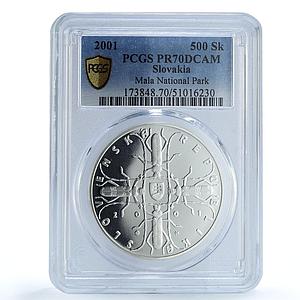 Slovakia 500 korun Mala Fatra National Park Wildlife PR70 PCGS silver coin 2001