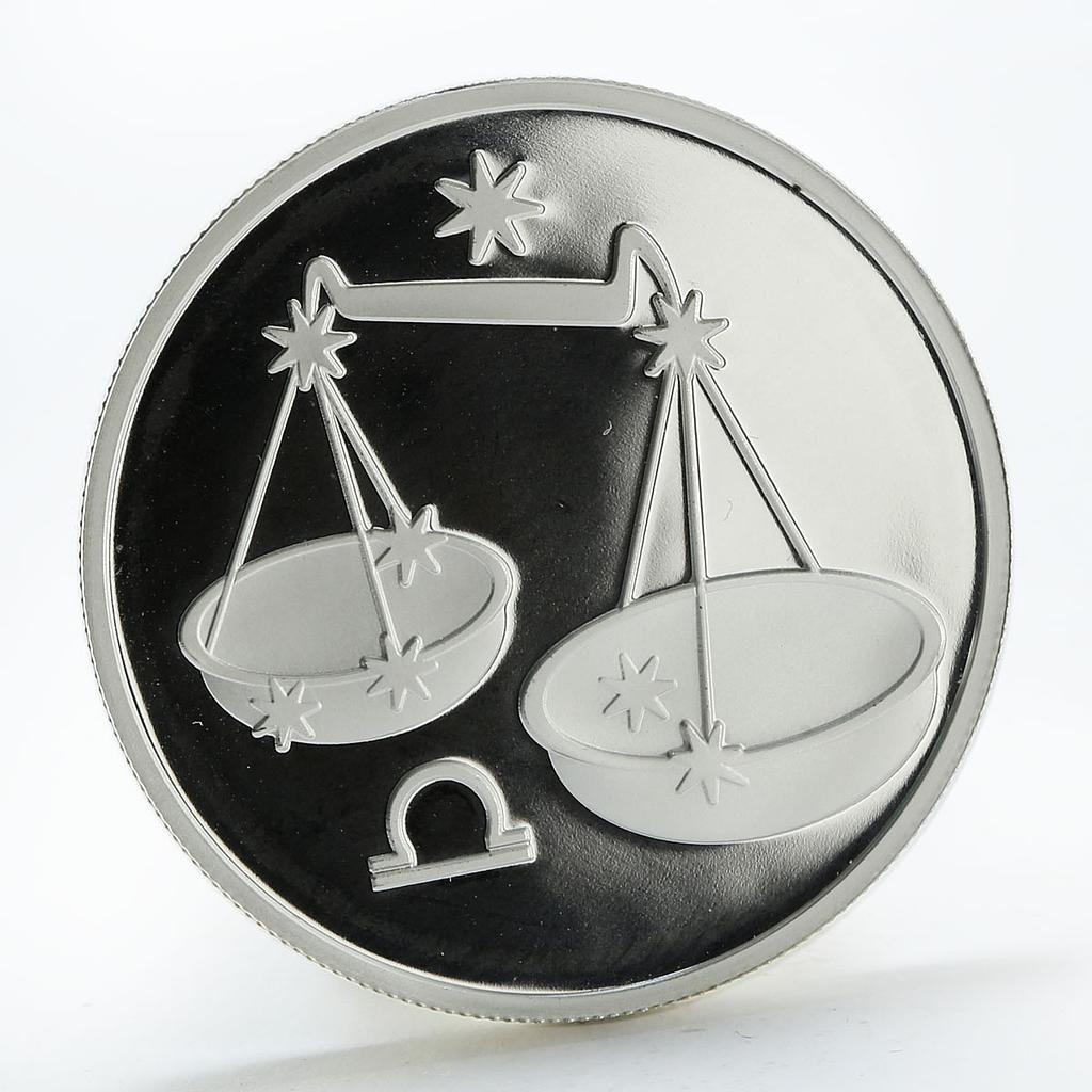 Russia 2 rubles Signs of Zodiac Libra proof silver coin 2002