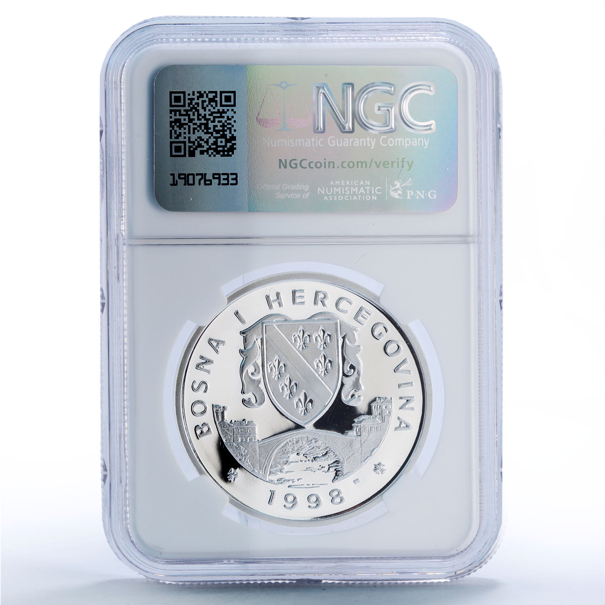 Bosnia Herzegovina 10 maraka Princess Diana Politics PF69 NGC silver coin 1998