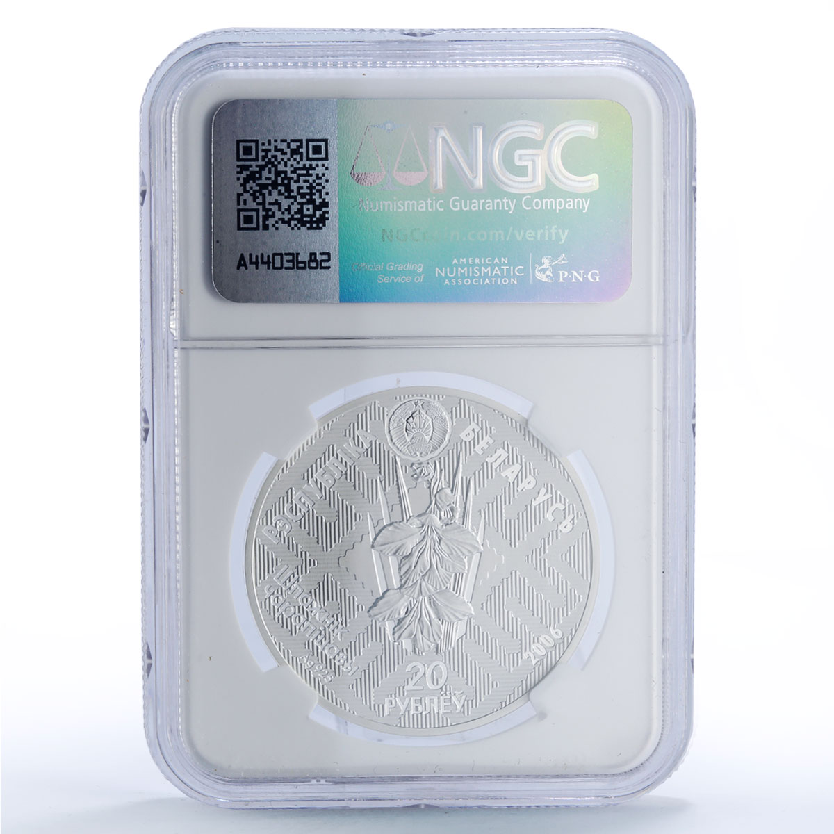 Belarus 20 roubles Chervony Bor Mink Nature Reserves Fauna PF69 NGC Ag coin 2006
