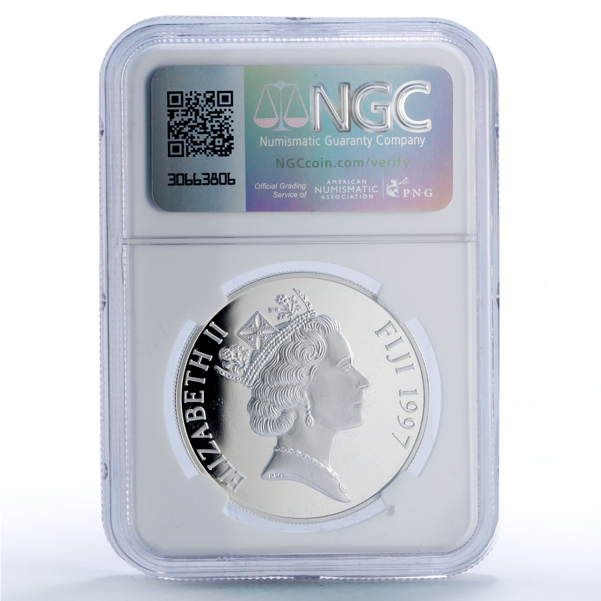 Fiji 10 dollars Princess Diana Child History Politics PF70 NGC silver coin 1997