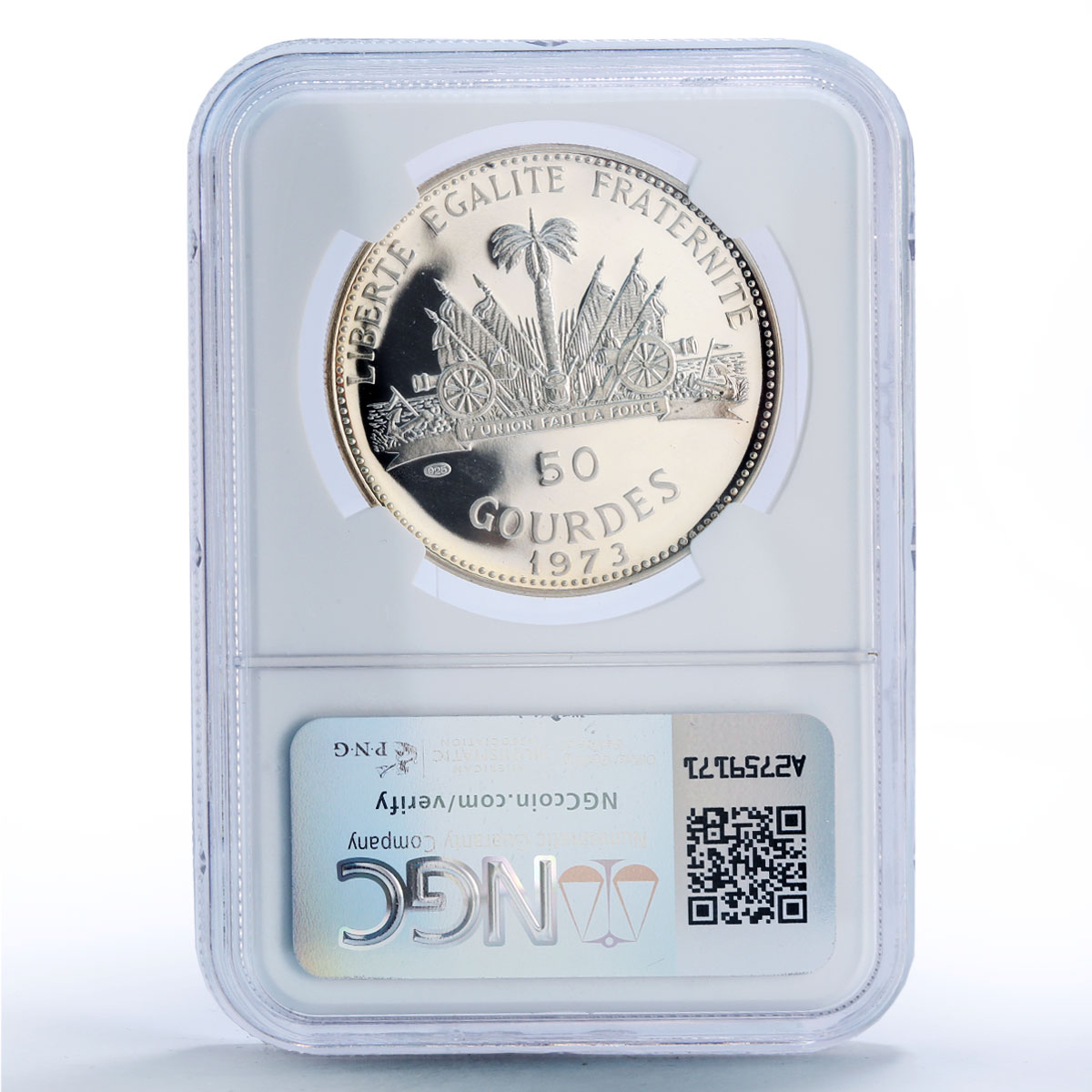 Haiti 50 gourdes Woman on the Beach Fineness Left PF61 NGC silver coin 1973