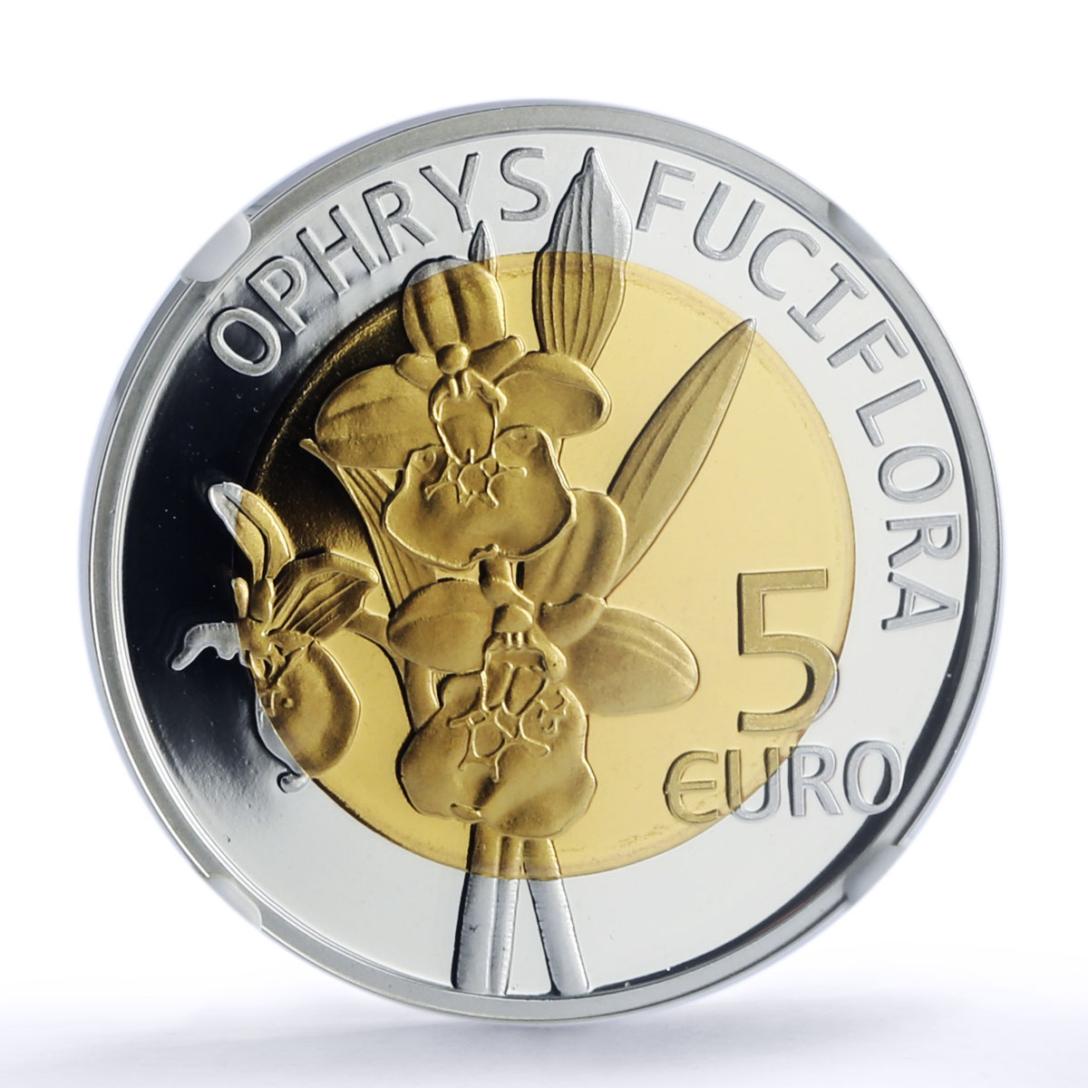 Luxembourg 5 euro Ophrys Orchid Flower Flora PF69 NGC bimetal coin 2012