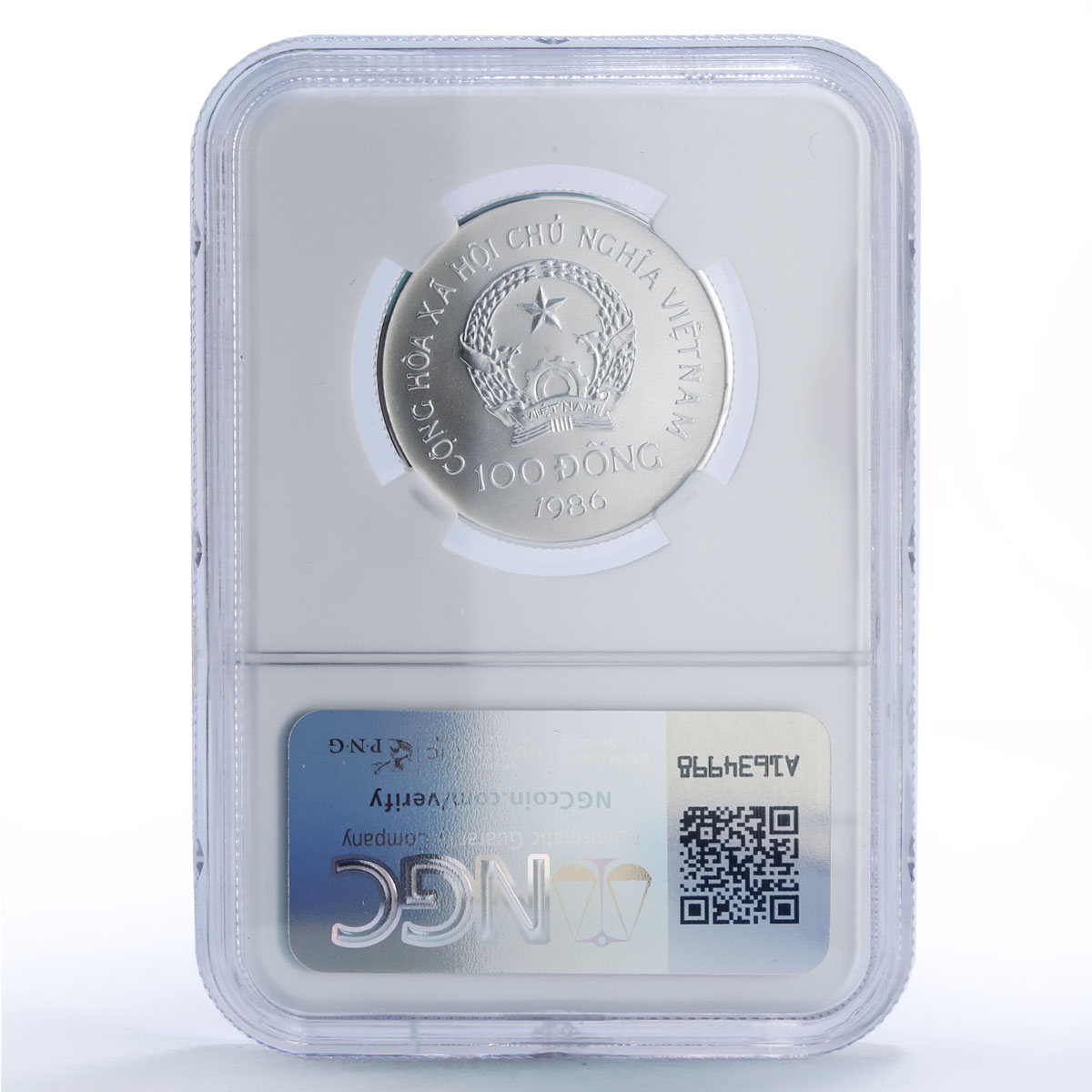 Vietnam 100 dong Jaguar Auto Cars Automobiles MS69 NGC silver coin 1986