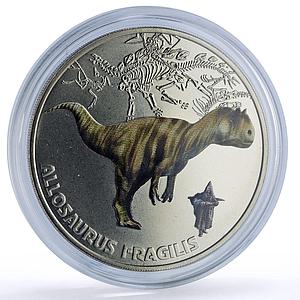 Abkhazia 3 apsars Allosaurus Fragilis Dinosaurs Fauna nickel coin 2021