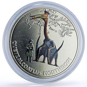 Abkhazia 3 apsars Quetzalcoatlus Northropi Dinosaurs Fauna nickel coin 2021