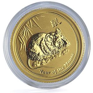 Australia 15 dollars Year of the Mouse Rat Lunar Series 2 1/10 oz gold coin 2008