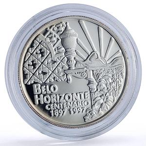Brazil 3 reais Belo Horizonte City 100th Anniversary proof silver coin 1997