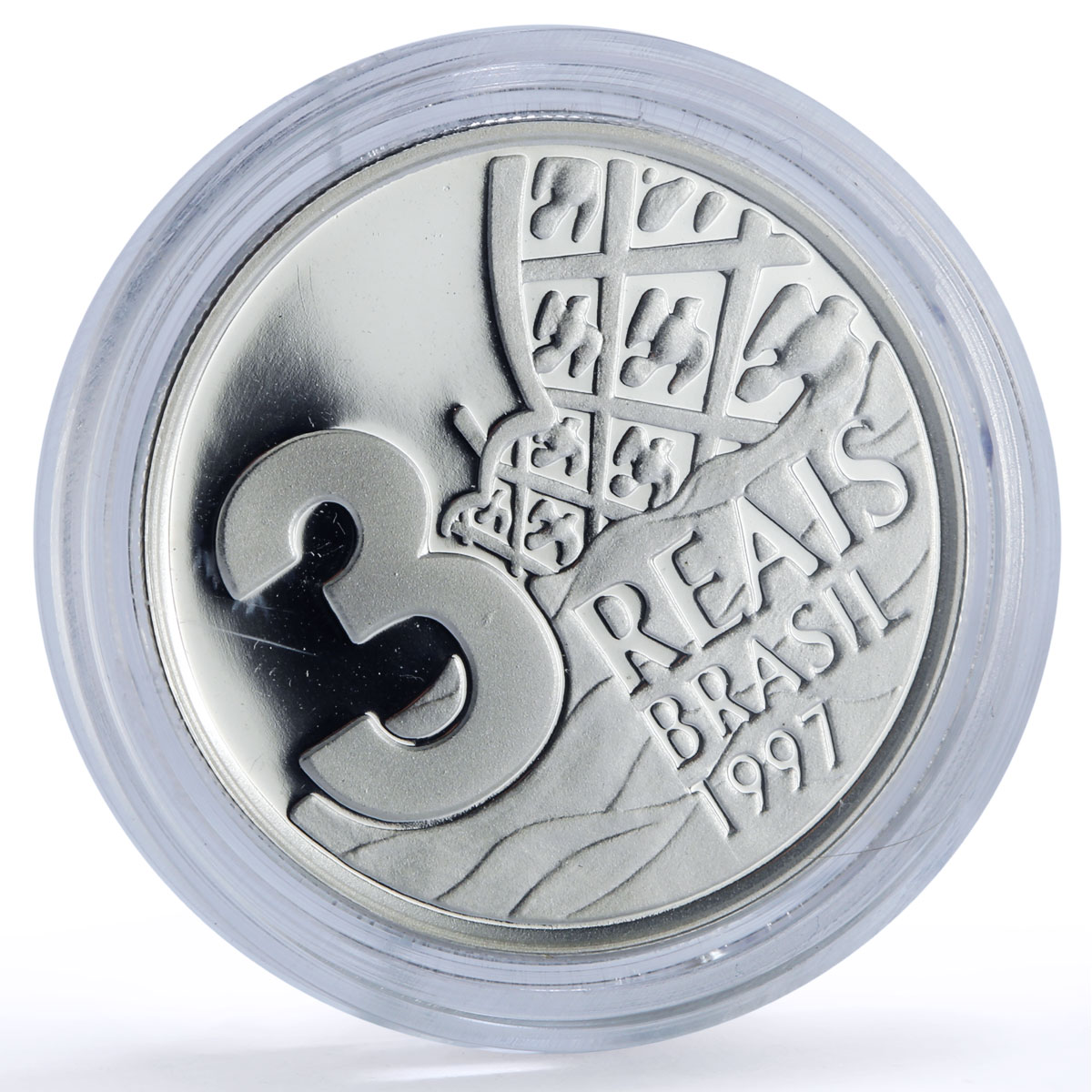 Brazil 3 reais Belo Horizonte City 100th Anniversary proof silver coin 1997