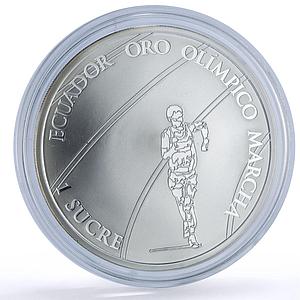Ecuador 1 sucre Race Walking Olympics Ibero-American proof silver coin 2007