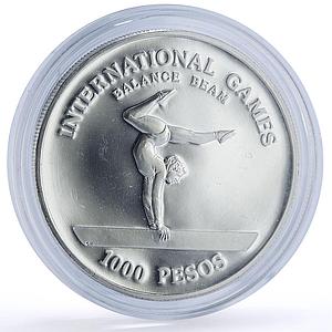 Guinea-Bissau 1000 pesos Balance Beam Osvaldo Vierra X#3 proof silver coin 1984