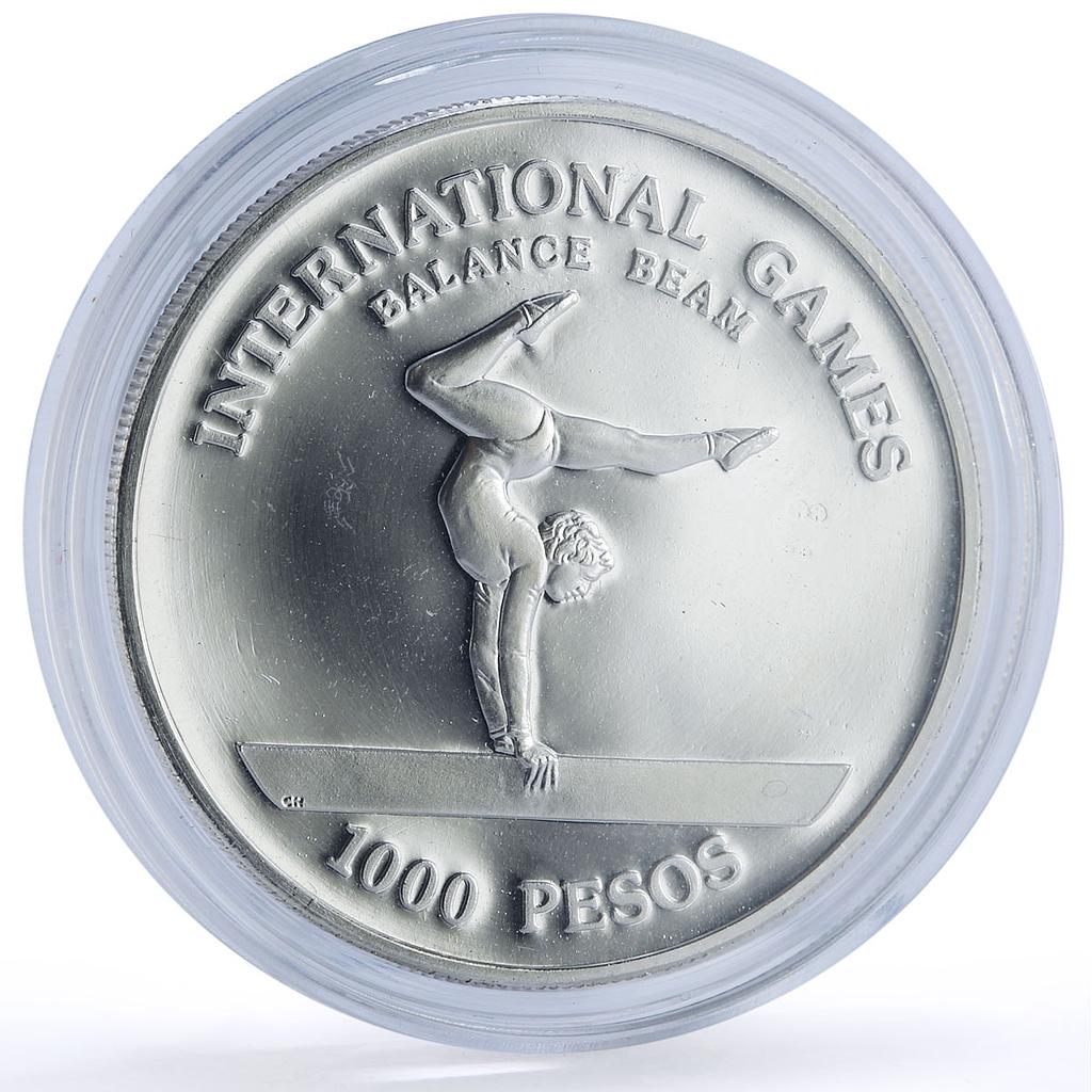 Guinea-Bissau 1000 pesos Balance Beam Osvaldo Vierra X#3 proof silver coin 1984