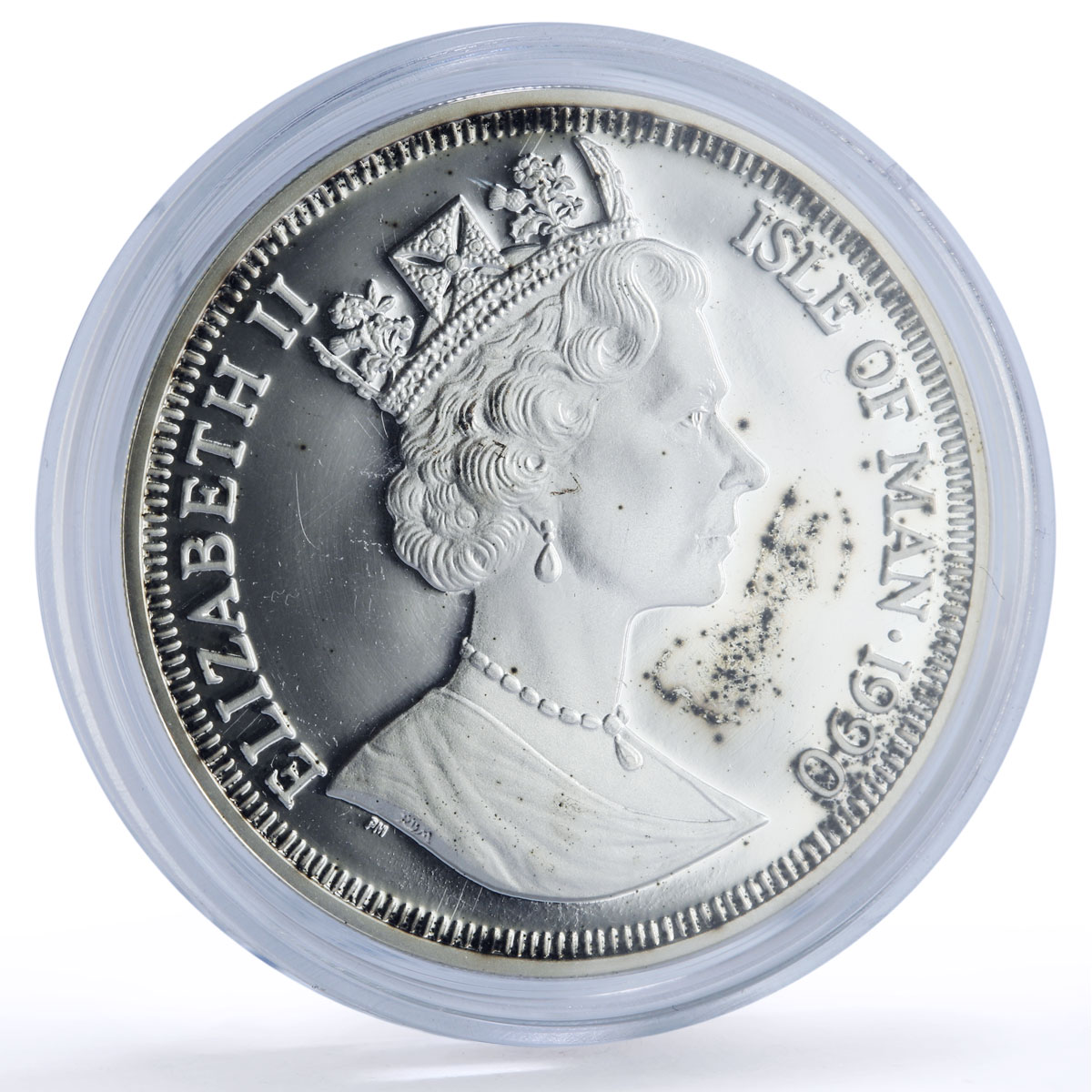 Isle of Man 1 crown Churchill Memoriam History Politics proof silver coin 1990