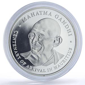 Mauritius 100 rupees Mahatma Gandhi Visit History Politics silver coin 2001