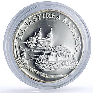 Moldova 50 lei Saharna Monastery Church Religion Architecture silver coin 2000