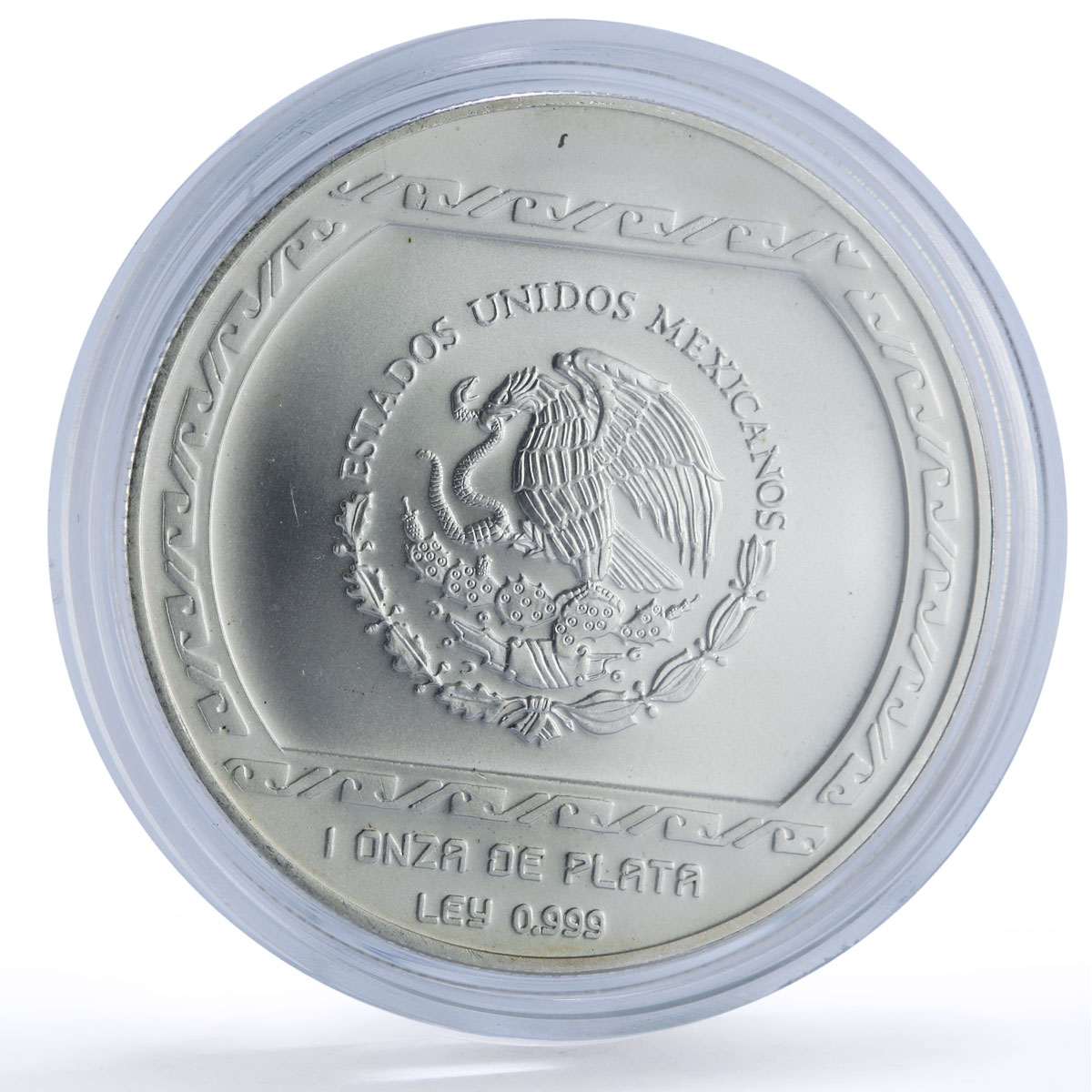 Mexico 5 pesos Carita Sonriente Precolombina Veracruz silver coin 1993