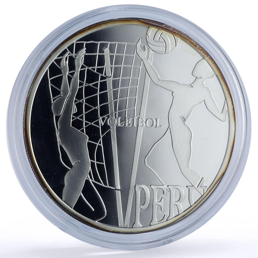 Peru 1 sol Volleyball Olympic Games Ibero-American Sports proof silver coin 2007