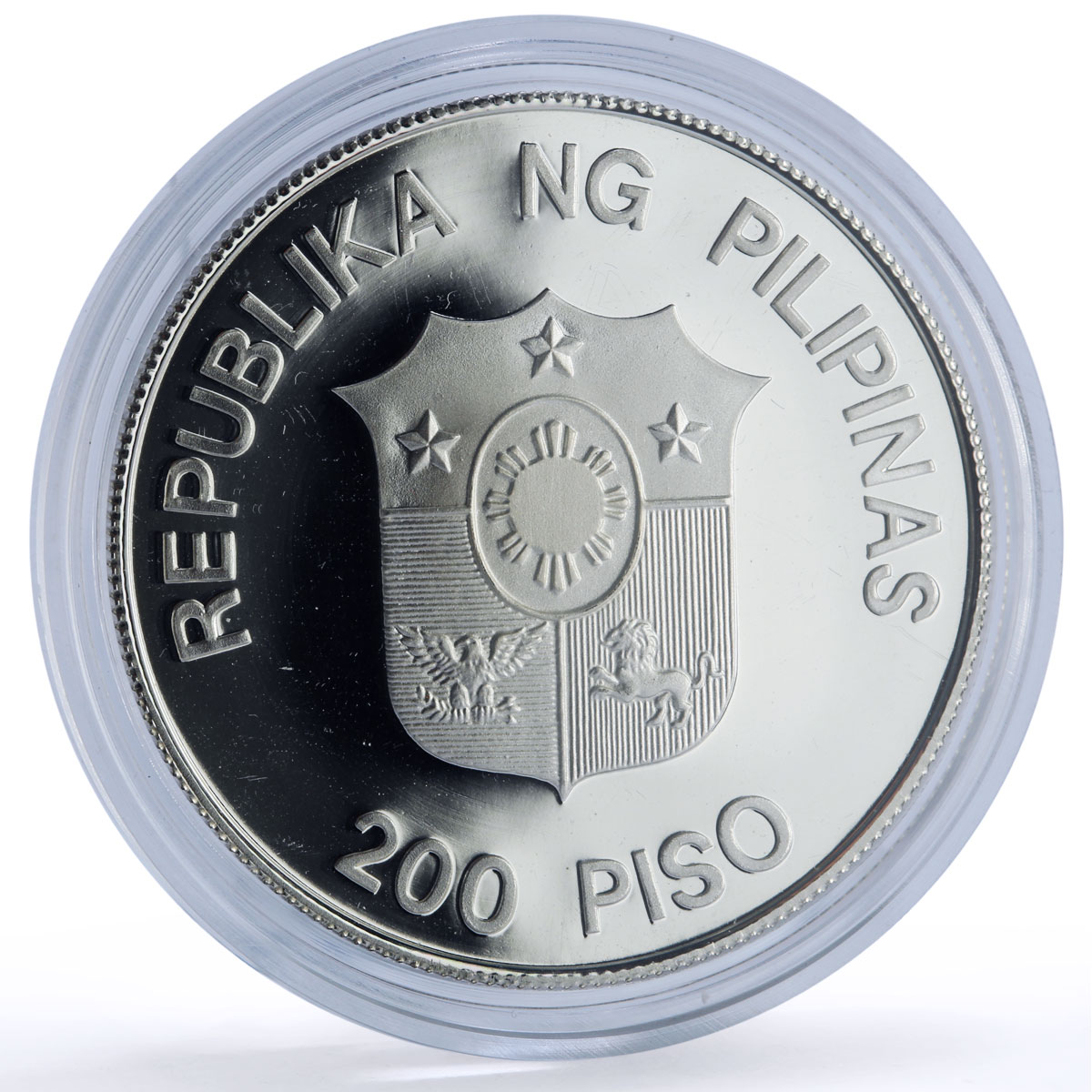 Philippines 200 piso Mindoro Bull Wildlife WWF Fauna proof silver coin 1987