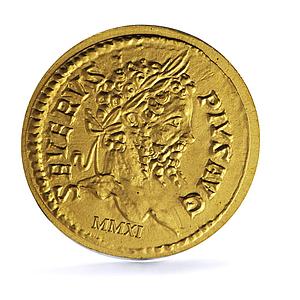 Palau 1 dollar Severus Aureus Roman Empire History gold coin 2011