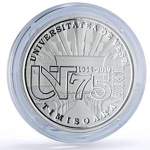 Romania 10 lei West University Timisoara History Science proof silver coin 2019