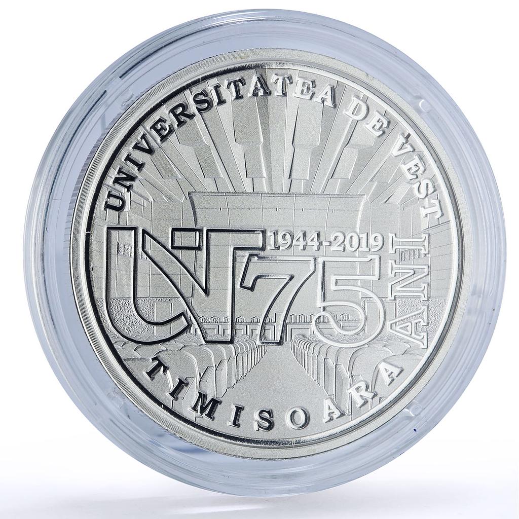 Romania 10 lei West University Timisoara History Science proof silver coin 2019