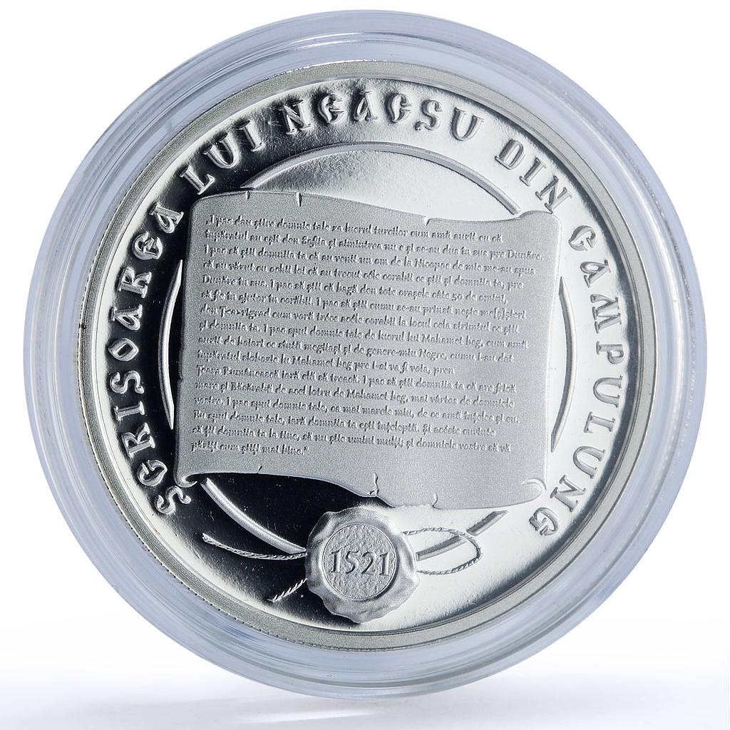 Romania 10 lei Letter Neacsu Campulung History Literature proof silver coin 2021
