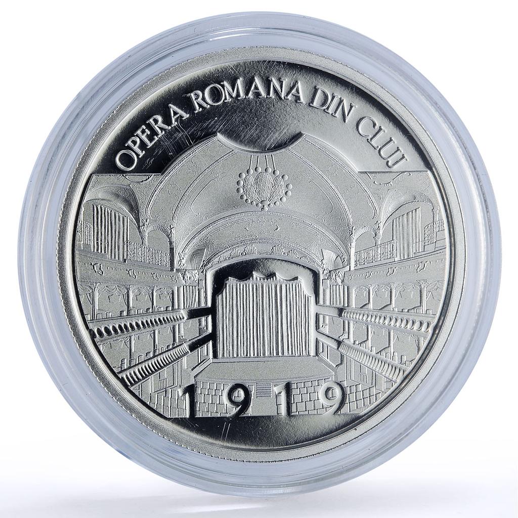 Romania 10 lei Opera Cluj Music History Architecture proof silver coin 2019