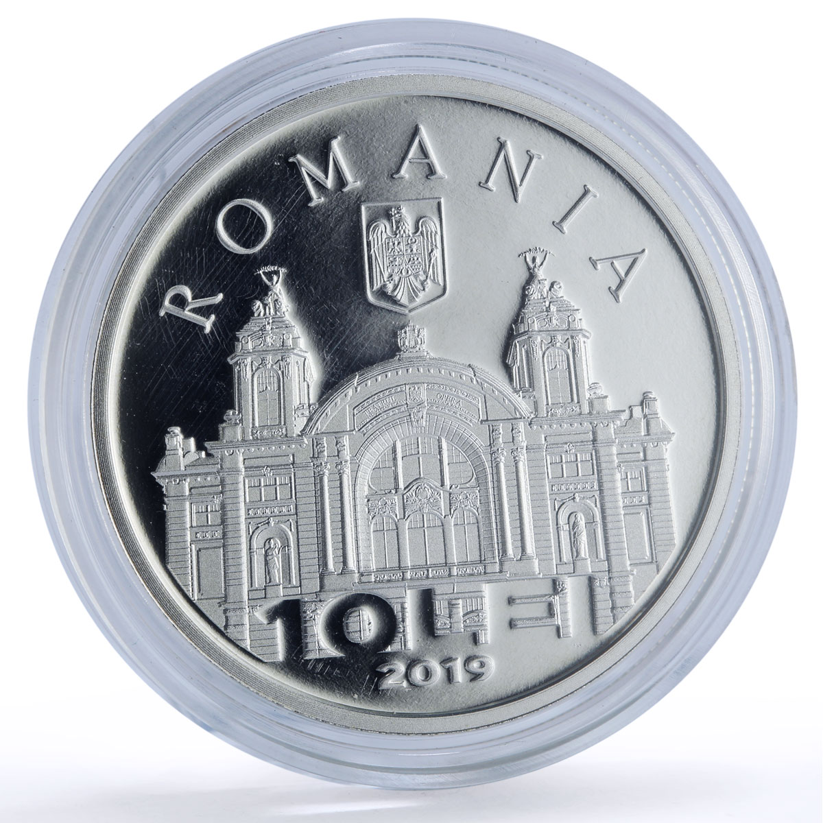 Romania 10 lei Opera Cluj Music History Architecture proof silver coin 2019