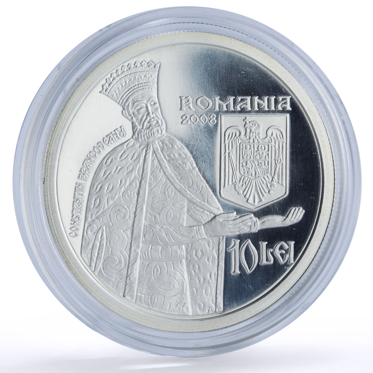 Romania 10 lei Sambata Monastery Church Brancoveanu Religion silver coin 2008