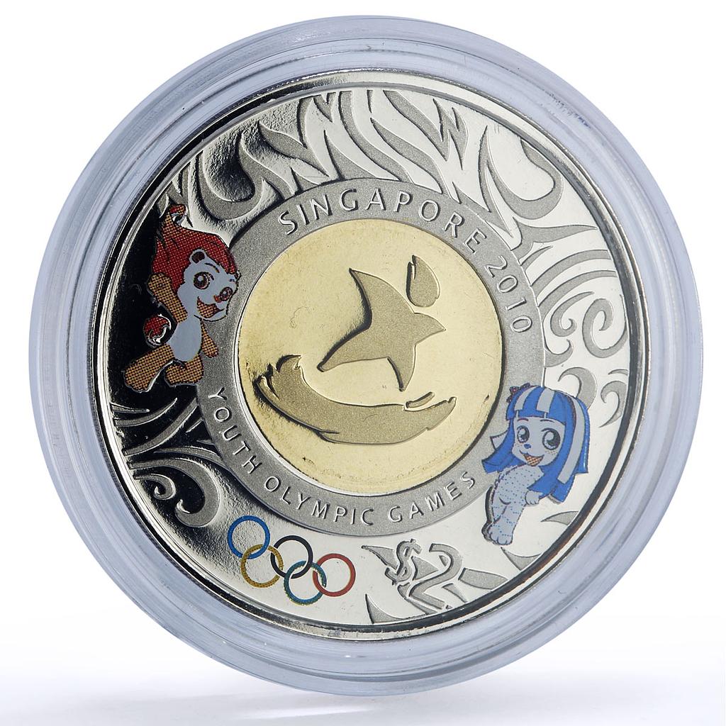Singapore 2 dollars Youth Olympic Games Lyo Merly Sports bimetal coin 2010