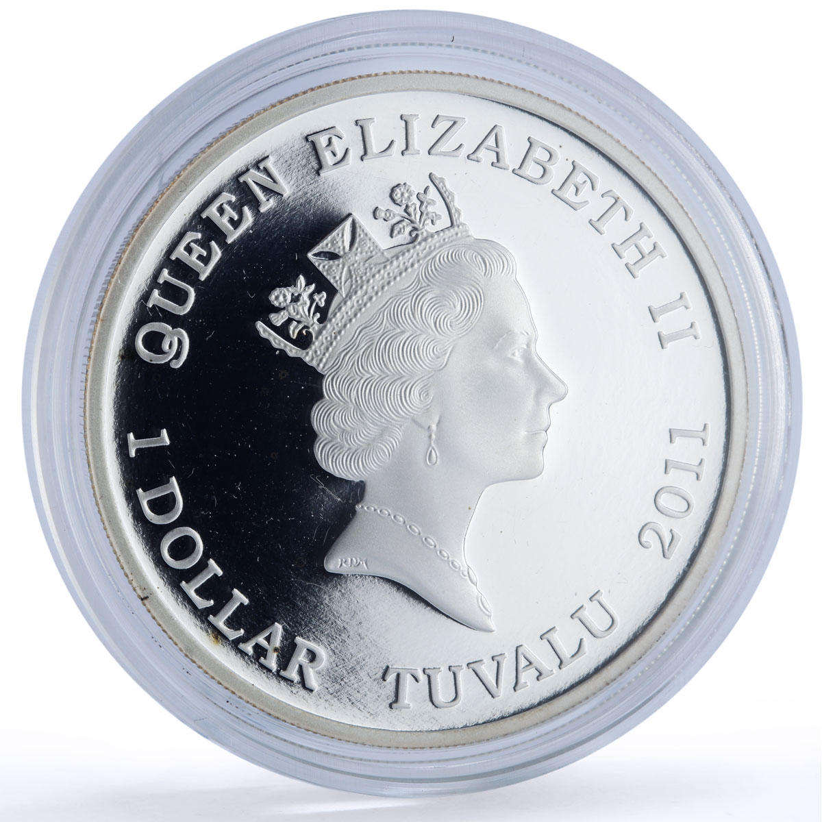 Tuvalu 1 dollar German Shepard Working Dogs Color proof silver coin 2011